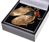 Antique Edwardian 14K Gold Cicada Bug Insect Brooch Pin Jade Coral Sapphire C.1900