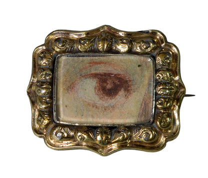 Antique Georgian Lover’s Lovers Eye Brooch Pin C.1820