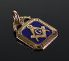 Antique Victorian 10K Enamel Masonic Fob Pendant C.1890