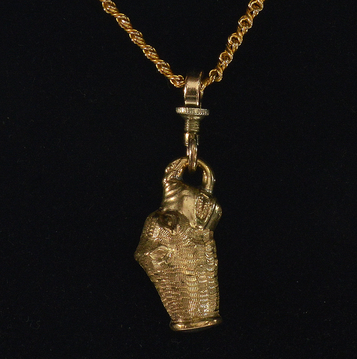 Antique Georgian Dog Holding Snake Gold Filled Figurine Pendant Fob C.1820