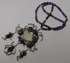 Vega Maddux Sterling Pendant Necklace Amethyst Carved Mutton Fat Nephrite Jade