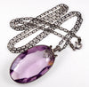 Antique Art Deco Italy Sterling Amethyst Crystal Necklace C.1920