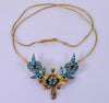Georgian Natural Turquoise Garnet 9K Gold Necklace C.1820 Antique
