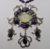 Vega Maddux Pendant Necklace Amethyst Carved Mutton Fat Nephrite Jade
