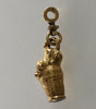 Antique Georgian Dog Holding Snake Gold Filled Figurine Pendant Fob C.1820