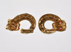 Tiger Earrings 14K Gold Diamond Ruby Enamel C.1960
