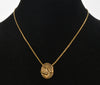 Victorian 14K Gold Large Swallow Bird Slide w Italian Chain Necklace