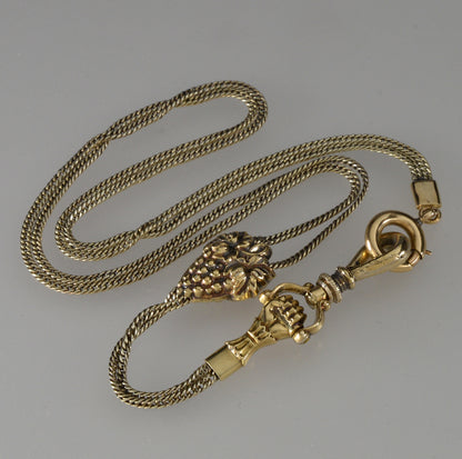 Antique Georgian 10K Gold Hand Fist Watch Chain Necklace C.1820 004052