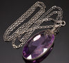 Antique Art Deco Italy Sterling Amethyst Crystal Necklace C.1920