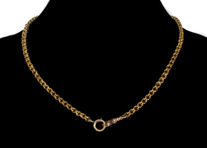 Antique Victorian 10K Gold Fancy Link Chain Necklace C.1890 003006