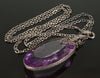 Antique Art Deco Italy Sterling Amethyst Crystal Necklace C.1920