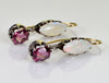 Victorian Opal Garnet Earrings Pendant Set 14K Sterling C.1890 003622