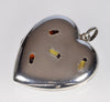 Vintage Japanese Shibayama Insect Sterling Silver Heart Locket Pendant