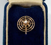 Antique Edwardian 14K Gold Diamond Target Stick Pin Tie Pin C.1900