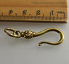 Antique Georgian Gilded Brass Hook Clasp Split Ring For Chain Necklace C.1820