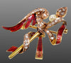 Antique Georgian Angel Wing Arrow Enamel 18K Gold Diamonds Brooch Pin C.1820