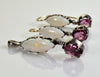 Victorian Opal Garnet Earrings Pendant Set 14K Sterling C.1890 003622
