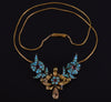 Georgian Natural Turquoise Garnet 9K Gold Necklace C.1820 Antique