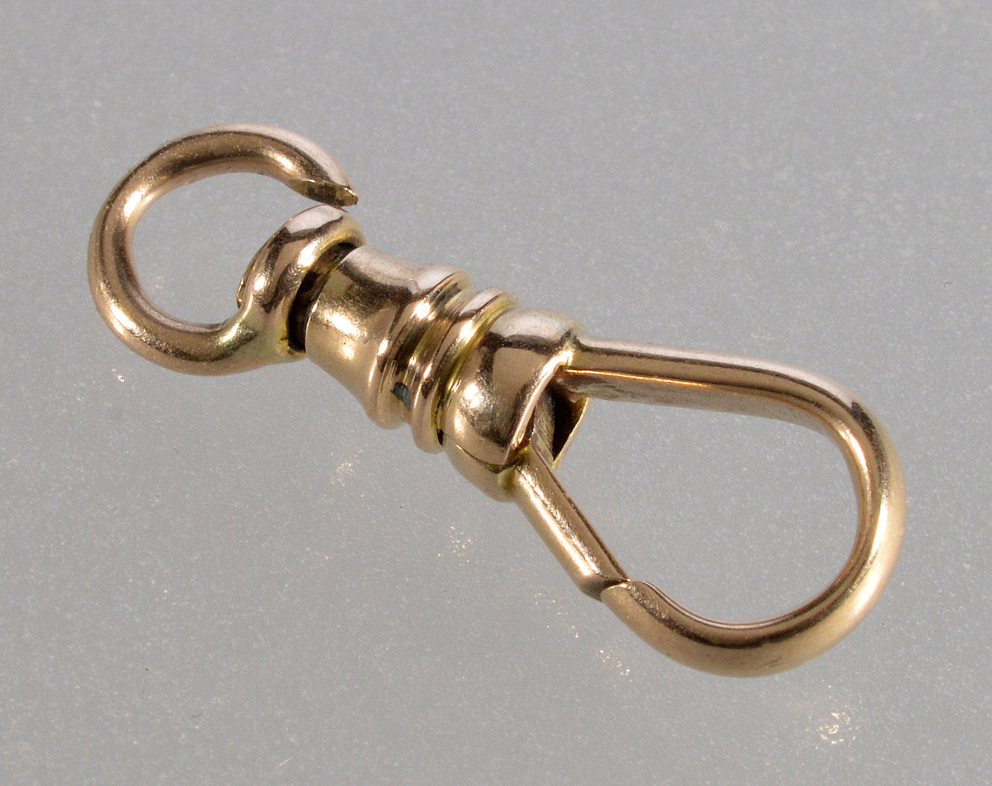 Victorian 14K Gold Large Dog Clip Clasp For Pocket Watch Albert Chain 0361