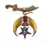 Antique Masonic Egyptian Revival Pin 10K Gold Sterling Enamel Pin C.1900