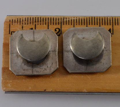 Antique Japanese Shakudo Mixed Metal Cufflinks Samurai Figural Meiji C.1880