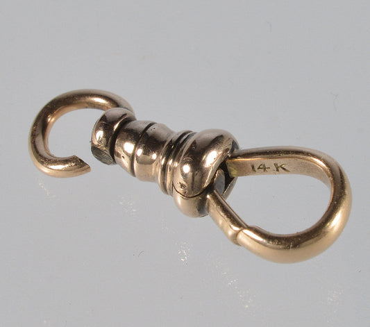 Victorian 14K Gold Dog Clip Clasp For Watch Chain 0388