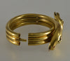 Antique Victorian Double Snake Garnet Gold Filled Hinged Bangle Bracelet