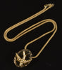 Victorian 14K Gold Large Swallow Bird Slide w Italian Chain Necklace