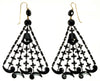 Antique Georgian Vauxhall Glass Large Dangle Earrings C.1830