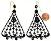Antique Georgian Vauxhall Glass Large Dangle Earrings C.1830