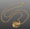 Victorian 14K Gold Large Swallow Bird Slide w Italian Chain Necklace
