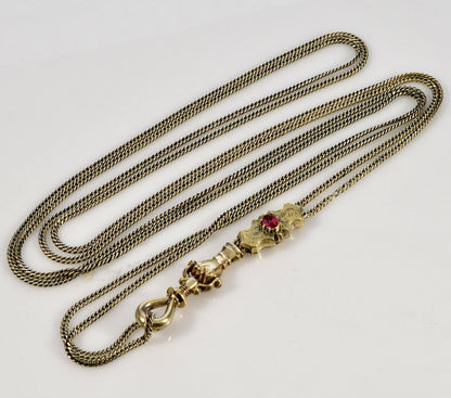 Antique Georgian 10K Gold Hand Fist Necklace Slide Guard Chain C.1820