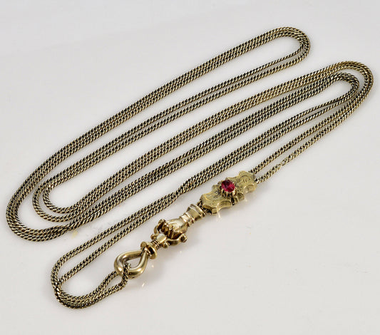 Antique Georgian 10K Gold Hand Fist Necklace Slide Guard Chain C.1820