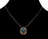18K Gold Black Opal Diamond Green Garnet Pendant 14K Chain Necklace