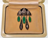 Jugendstil Art Nouveau Theodor Fahrner Brooch Pin Enamel Chrysoprase Marcasite C.1900