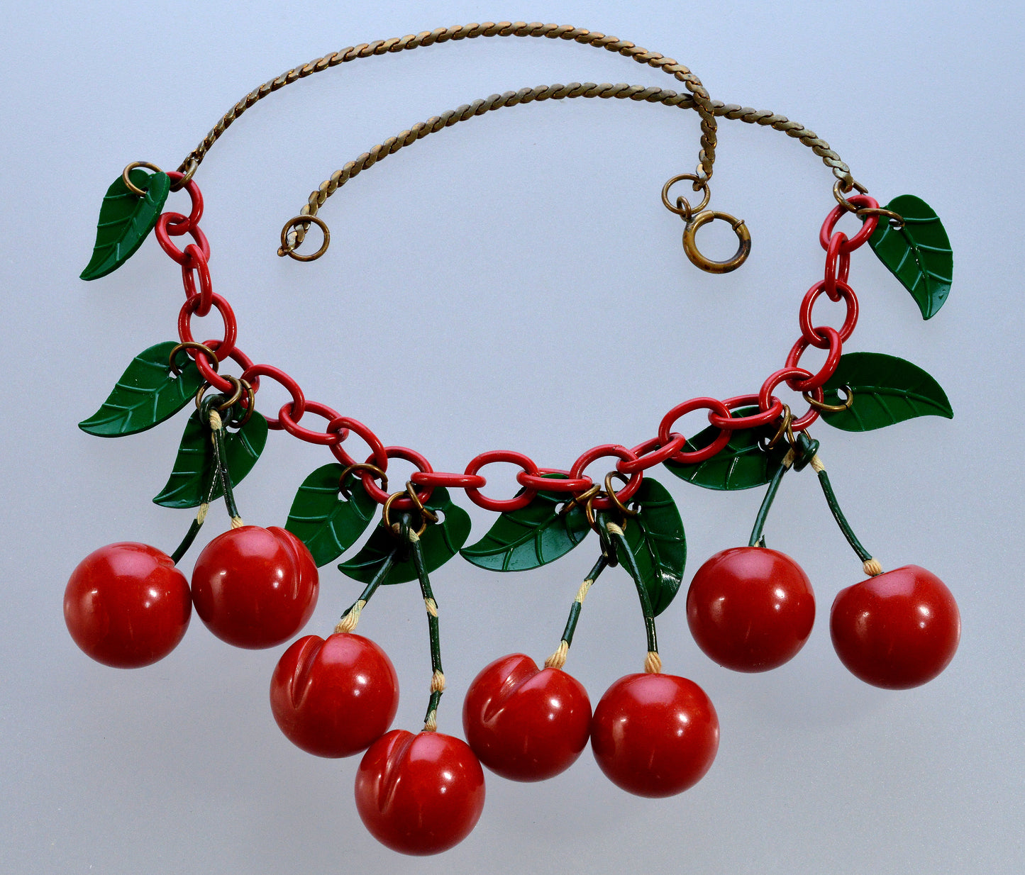 Iconic Red Cherry Bakelite Necklace C.1930 003788