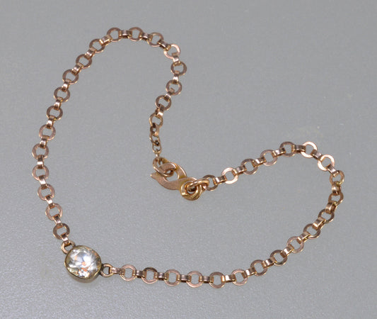Georgian Paste 10K Gold Chain Bracelet C.1820
