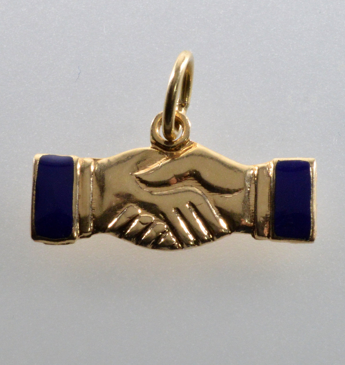 Antique Victorian 14K Gold Enamel Fede Pendant C.1890 004151
