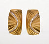 Italian 18K Gold Diamond Half Hoop Earrings
