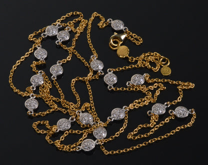 Gurhan 22K 18K Gold Diamond 39" Long Station Necklace