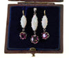 Victorian Opal Garnet Earrings Pendant Set 14K Sterling C.1890 003622