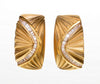 Italian 18K Gold Diamond Half Hoop Earrings