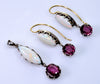 Victorian Opal Garnet Earrings Pendant Set 14K Sterling C.1890 003622