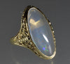 Antique Edwardian Jelly Opal 14K Gold Ring Size 9 3/4 C.1900