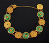 Art Deco 20K Gold Jade Coin Bracelet Chinese Export C.1920