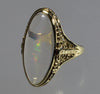 Antique Edwardian Jelly Opal 14K Gold Ring Size 9 3/4 C.1900