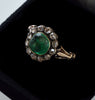 Antique Georgian 14K Gold Natural Emerald Diamond Ring C.1820