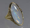 Antique Edwardian Jelly Opal 14K Gold Ring Size 9 3/4 C.1900