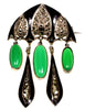 Jugendstil Art Nouveau Theodor Fahrner Brooch Pin Enamel Chrysoprase Marcasite C.1900