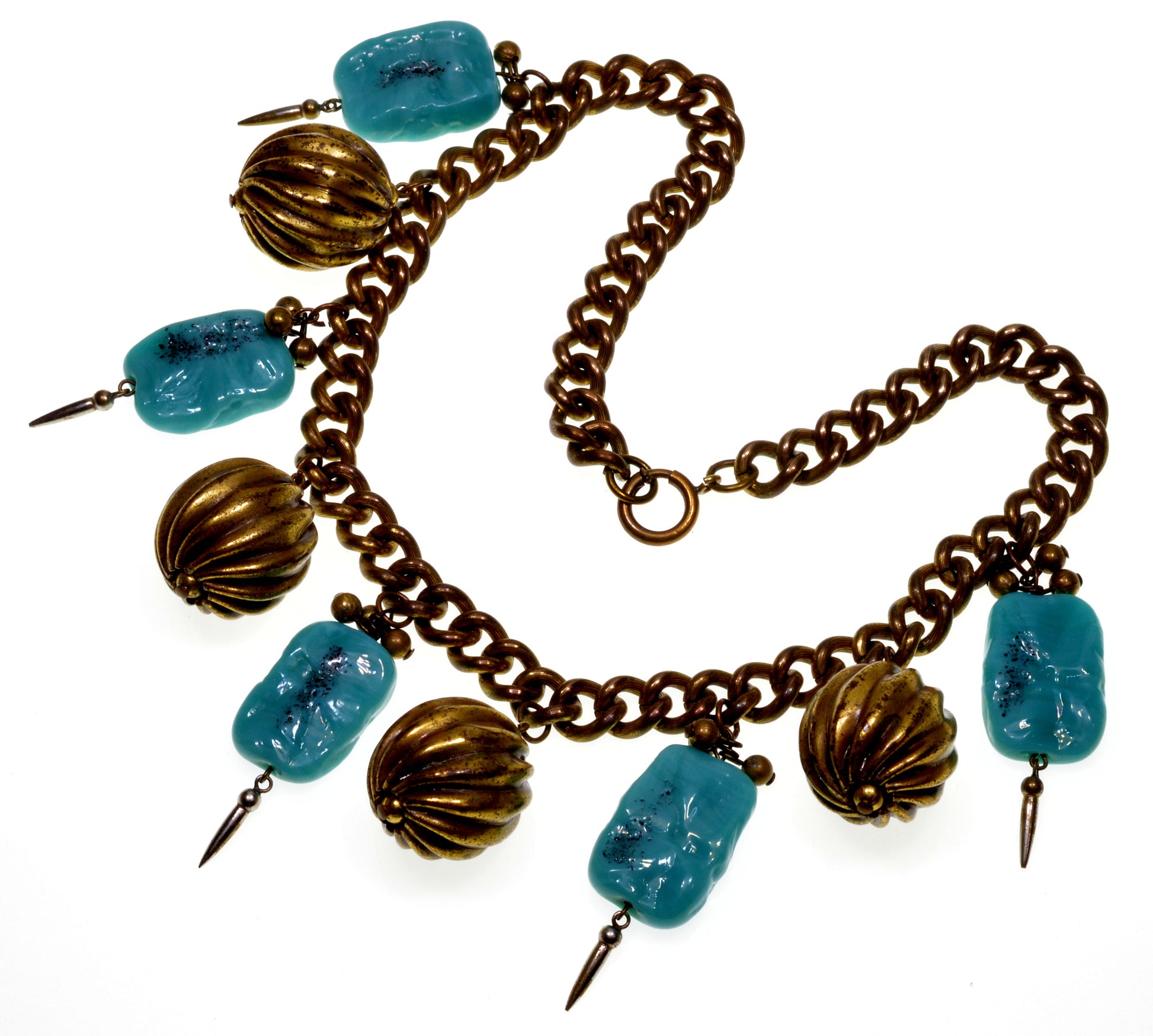 Early Miriam Haskell Pate de Verre Glass Necklace C.1930